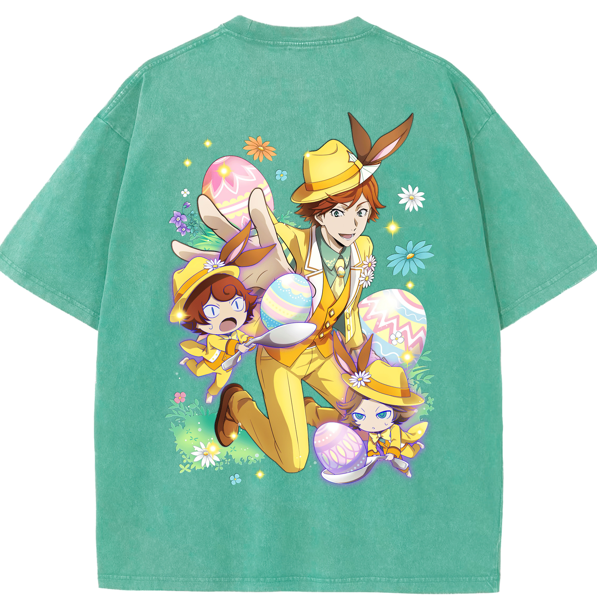 （画像用） 文豪ストレイドッグス Bungo Stray Dogs 綿100% ヴィンテージ風 半袖Tシャツ（背面プリント）